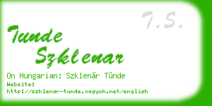 tunde szklenar business card